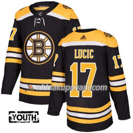Boston Bruins Dresy Milan Lucic 17 Adidas 2017-2018 Černá Authentic - Dětské